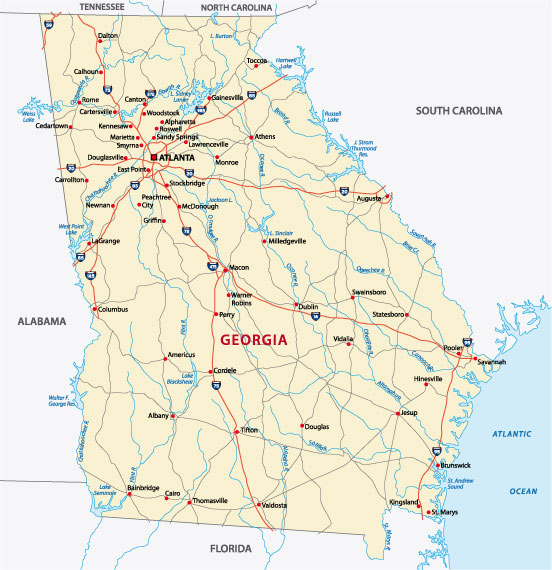 The map depicts major Georgia cities where ReneeMaurice Buys Houses fast. Do you need to sell your house fast in Atlanta, GA? Perhaps you need to sell your house fast in Decatur, GA. Some homeowners need to sell your house fast in East Point, GA. Or, if needed, sell your house fast in College Park, GA.